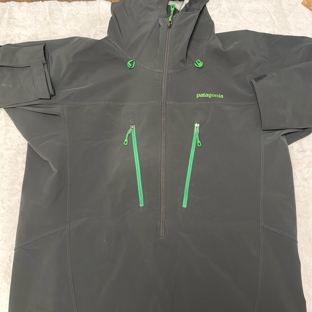 PATAGONIA Piton Pullover Dill Polartec Used Anorac Mens Gray Jacket Size M